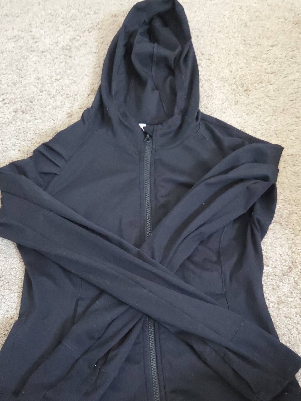 Yogalicious Black Hooded Zip-Front Jacket